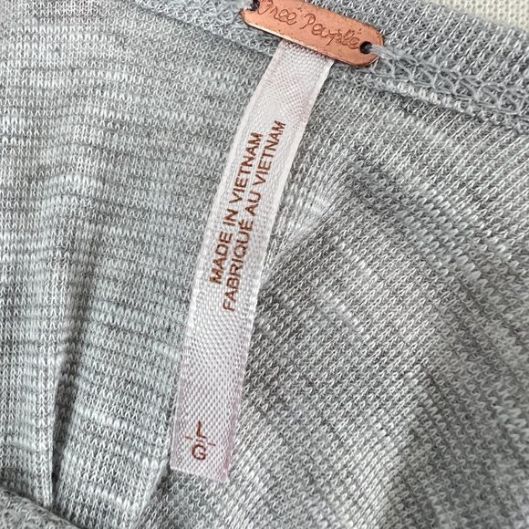 Free People Kimono Poncho Boho Gray Sz L Short Sleeves - Picture 5 of 7